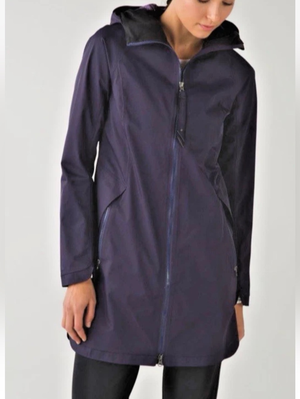 Lululemon Definitely Raining Jacket Hooded Full Zip Purple Water Repellent 4